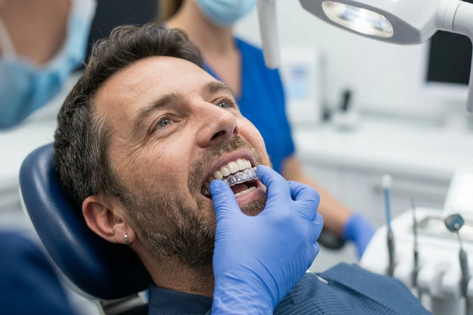 Inserimento di allineatori trasparenti su un paziente con corone e ponti dentali a Brescia presso lo Studio Dentistico Fiammenghi_1920x1280